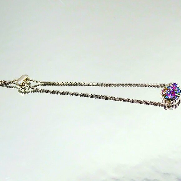 KENDRA SCOTT NWT Theo Rhodium Plated Rainbow Druzy Adjustable Bracelet - Picture 5 of 6